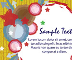 Brush paint circle banner vector